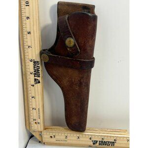 Vintage Hunter Leather Holster Bucheimer  Brass Snap Durable Collectible Brown